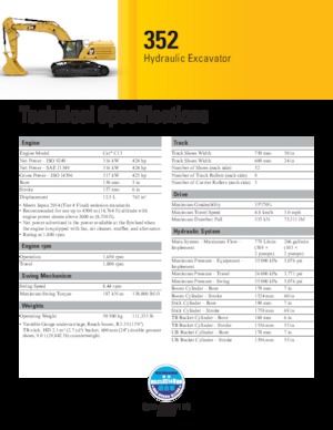 Koparki gąsienicowe Caterpillar 352
