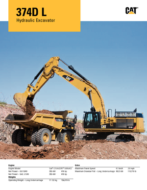 Koparki gąsienicowe Caterpillar 374D L