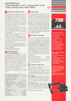 Koparki gąsienicowe Furukawa 735 LS-tronic