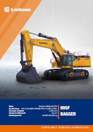 Koparki gąsienicowe Liugong 995F