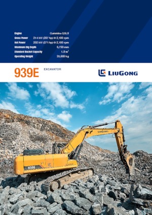 Koparki gąsienicowe Liugong 939E 