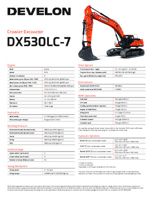 Koparki gąsienicowe Develon DX530LC-7