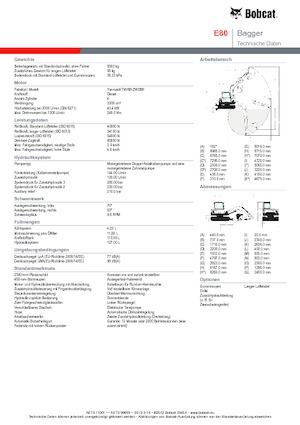 Koparki gąsienicowe Bobcat E 80