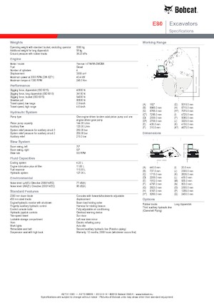 Koparki gąsienicowe Bobcat E 80