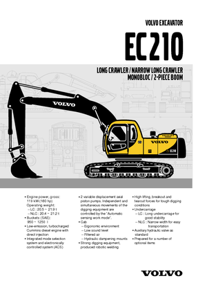 Koparki gąsienicowe Volvo EC210LC