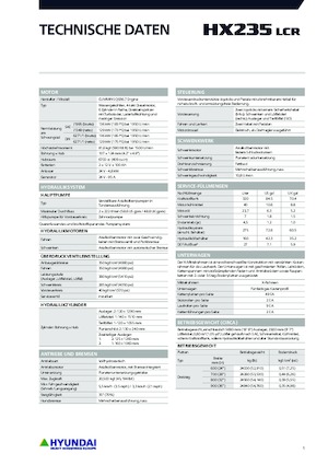 Koparki gąsienicowe Hyundai HX235LCR