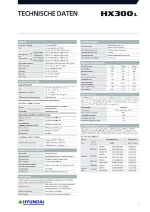 Koparki gąsienicowe Hyundai HX300HW