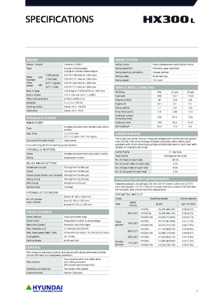 Koparki gąsienicowe Hyundai HX300L