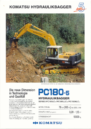 Koparki gąsienicowe Komatsu PC180LLC-5