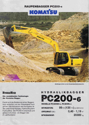 Koparki gąsienicowe Komatsu PC200EL-6 activ