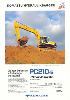 Koparki gąsienicowe Komatsu PC210LC-5
