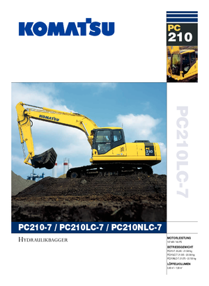 Koparki gąsienicowe Komatsu PC210LC-7