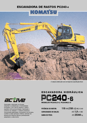 Koparki gąsienicowe Komatsu PC240LC-6 active Plus