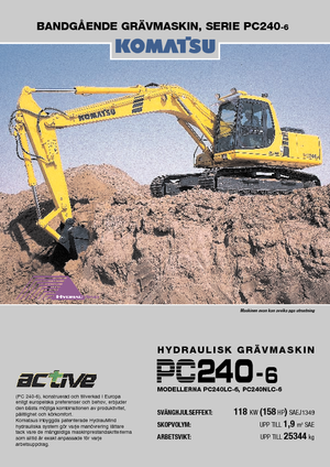 Koparki gąsienicowe Komatsu PC240LC-6 active Plus