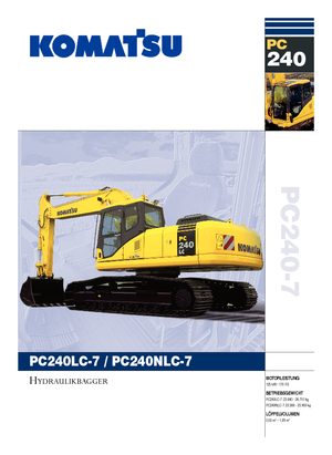 Koparki gąsienicowe Komatsu PC240LC-7