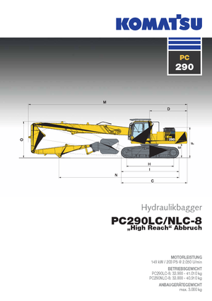 Koparki gąsienicowe Komatsu PC290NHRD-8