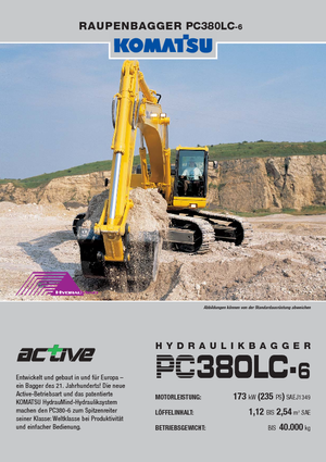 Koparki gąsienicowe Komatsu PC380LC-6 active