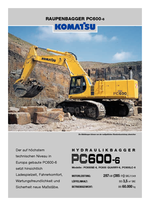 Koparki gąsienicowe Komatsu PC600-6