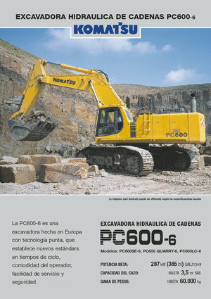 Koparki gąsienicowe Komatsu PC600-6