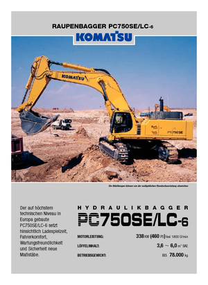 Koparki gąsienicowe Komatsu PC750SE-6