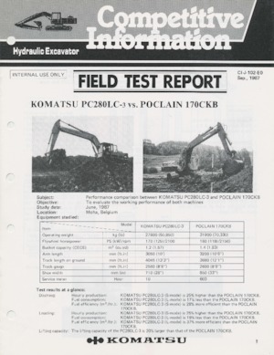 Koparki gąsienicowe Komatsu PC280LC-3