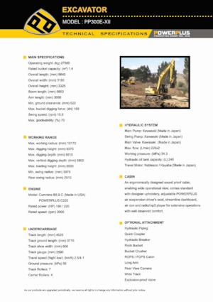Koparki gąsienicowe PowerPlus PP300E-XII