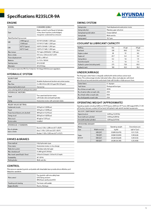 Koparki gąsienicowe Hyundai R 235 LCR-9 A