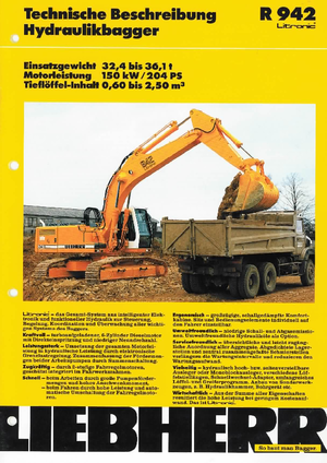 Koparki gąsienicowe Liebherr R 942 Litr. V