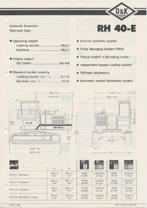 Koparki gąsienicowe O&K RH 40 E