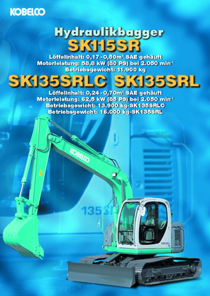 Koparki gąsienicowe Kobelco SK 135 SRLC