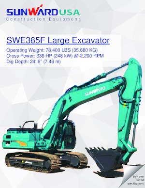 Koparki gąsienicowe Sunward SWE365F