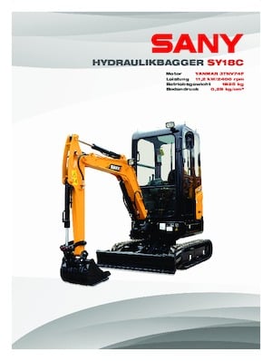 Minikoparki Sany SY18C