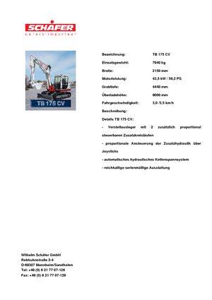 Koparki gąsienicowe Takeuchi TB 175 CV