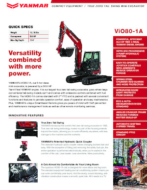 Koparki gąsienicowe Yanmar ViO80-1A