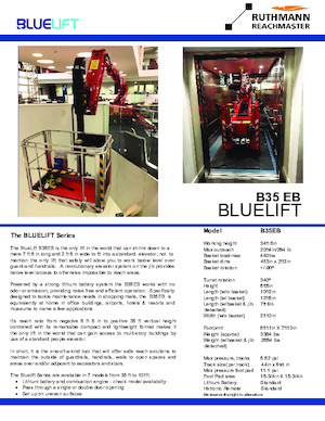 Gąsienicowe, przegubowe podnośniki koszowe Ruthmann BLUELIFT B35 EB