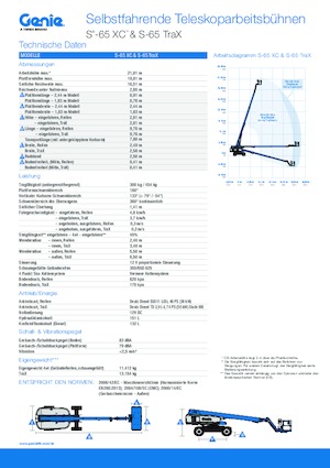 Gąsienicowe platformy teleskopowe Genie S-65 TraX