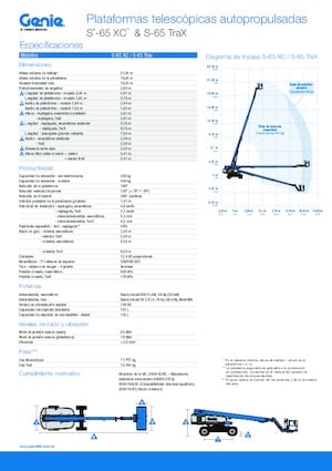 Gąsienicowe platformy teleskopowe Genie S-65 TraX