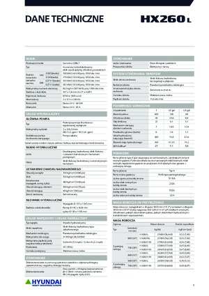 Koparki gąsienicowe Hyundai HX260L