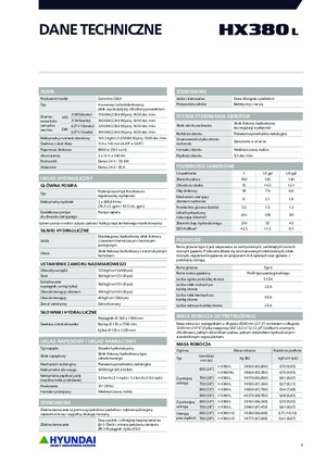 Koparki gąsienicowe Hyundai HX380L