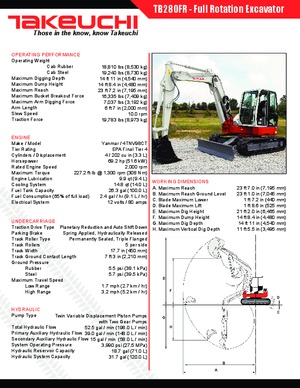 Koparki gąsienicowe Takeuchi TB 280 FR