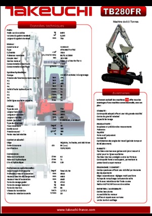 Koparki gąsienicowe Takeuchi TB 280 FR