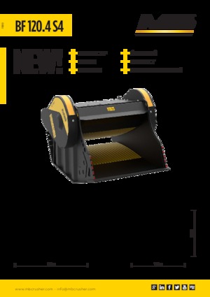 Łyżki rozdrabniająca do koparek hydraulicznych MB Crusher BF120.4 S4