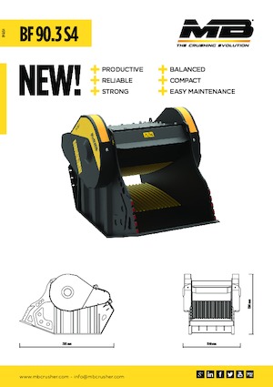 Łyżki rozdrabniająca do koparek hydraulicznych MB Crusher BF90.3 S4