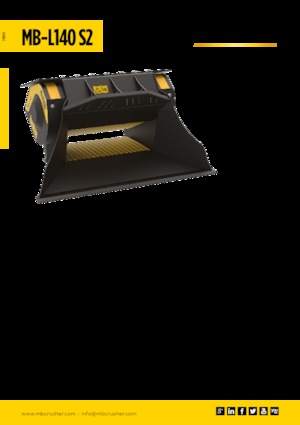 Łyżki rozdrabniająca do koparek hydraulicznych MB Crusher MB-L140 S2