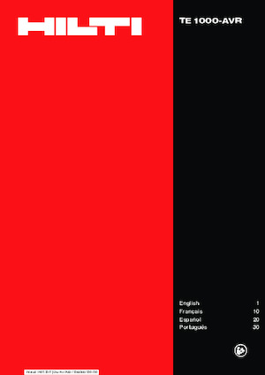 Młoty wyburzeniowe i dłutujące Hilti TE 1000-AVR