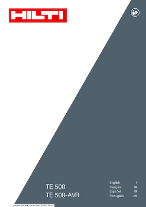 Młoty wyburzeniowe i dłutujące Hilti TE 500-AVR