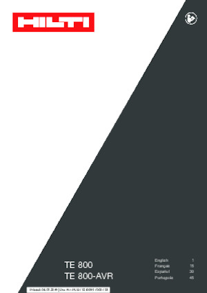 Młoty wyburzeniowe i dłutujące Hilti TE 800-AVR