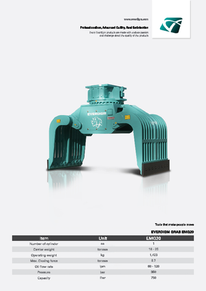 Chwytaki do sortowania i prac wyburzeniowych Everdigm EMG 20