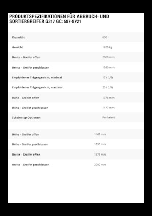 Chwytaki do sortowania i prac wyburzeniowych Caterpillar G317 GC