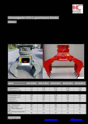 Chwytaki do sortowania i prac wyburzeniowych Konverma HCG 17-450-U